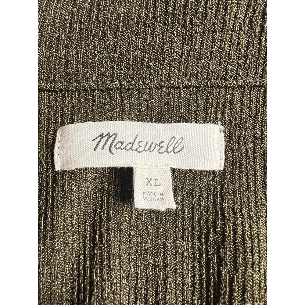 Madewell Dark Green Twisted Front Collared Long Sleeve Top - Picture 5 of 10